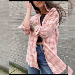 Roller Rabbit Pink Plaid Guy Shirt Large NWT